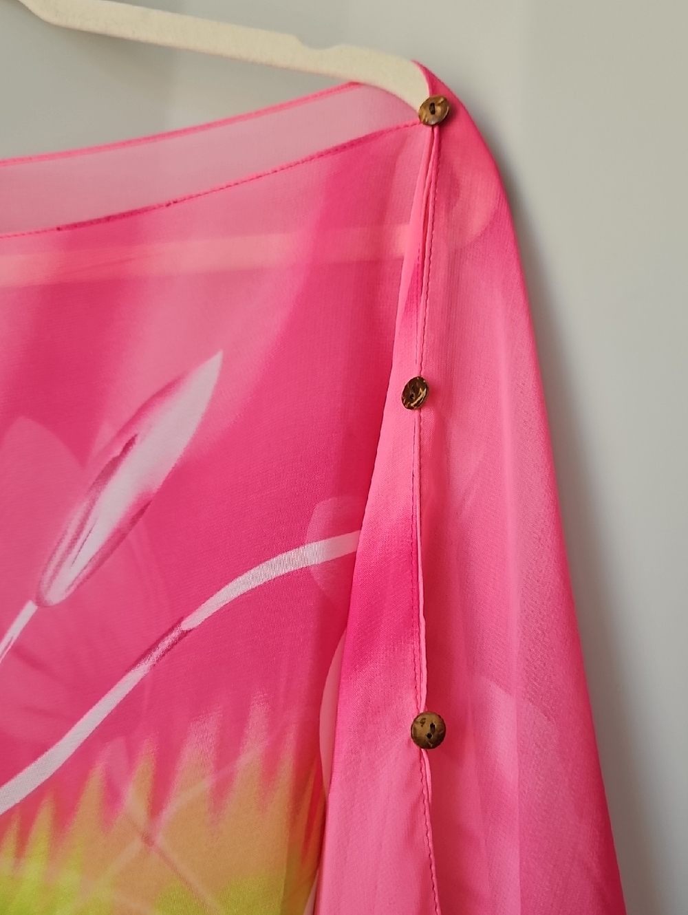 Pink & Lime Floral Scarf Wrap - Picture 4 of 5